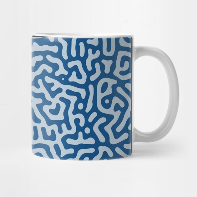 Blue Tones Turing Pattern by Golden Eagle Design Studio